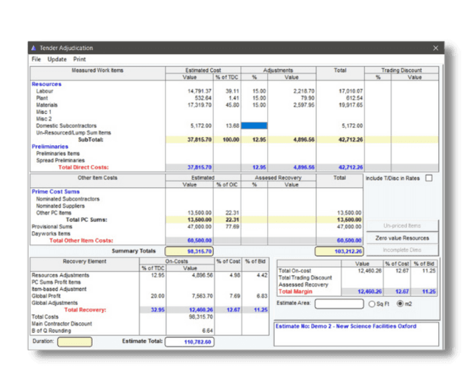 Construction estimating software 9