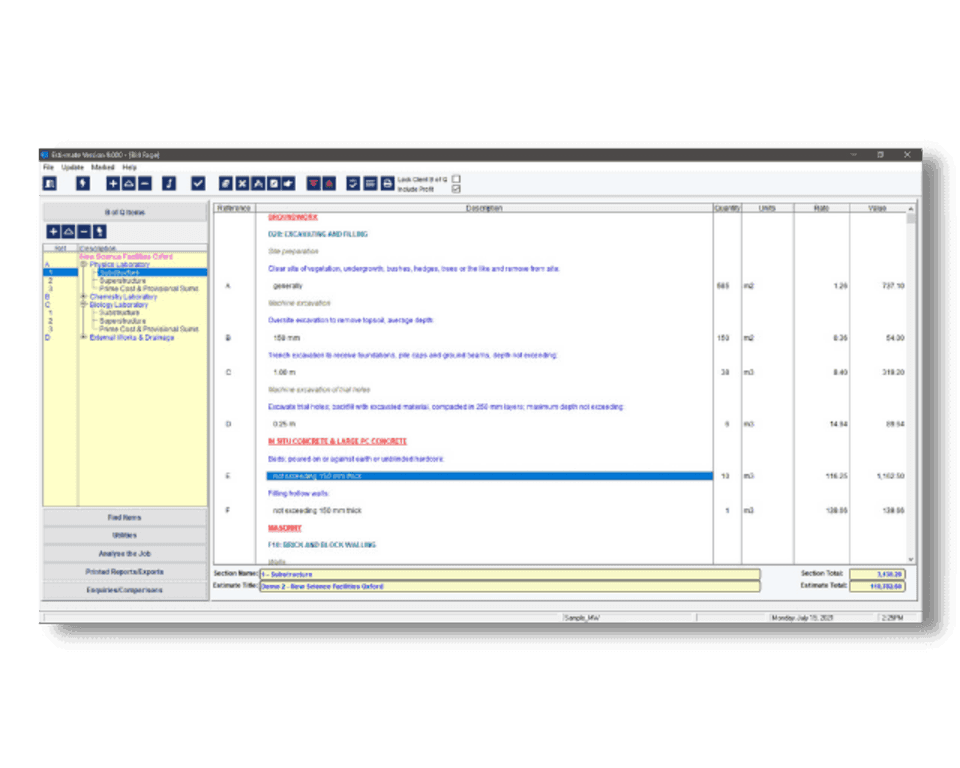 Construction estimating software 7