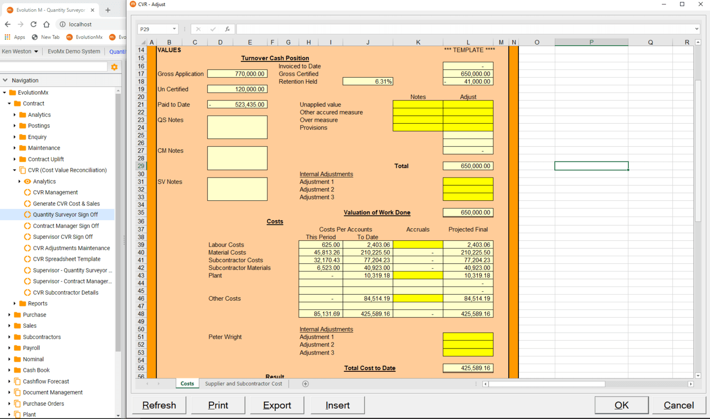 CVR Excel Template